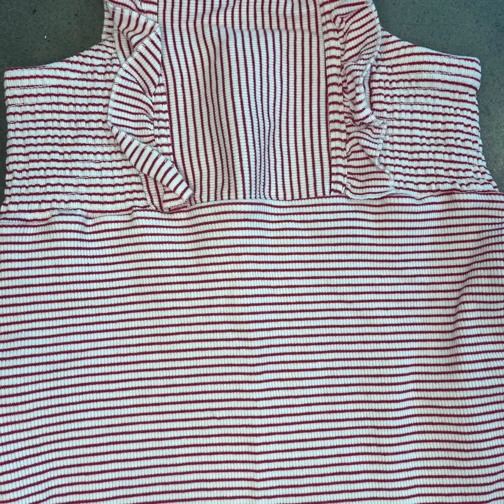 Vignette Ameera red white striped cotton ribbed  midi dress youth girls size 8